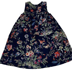 April Cornell Meadow Long Dress Girls Blue Floral Size 6 NWT